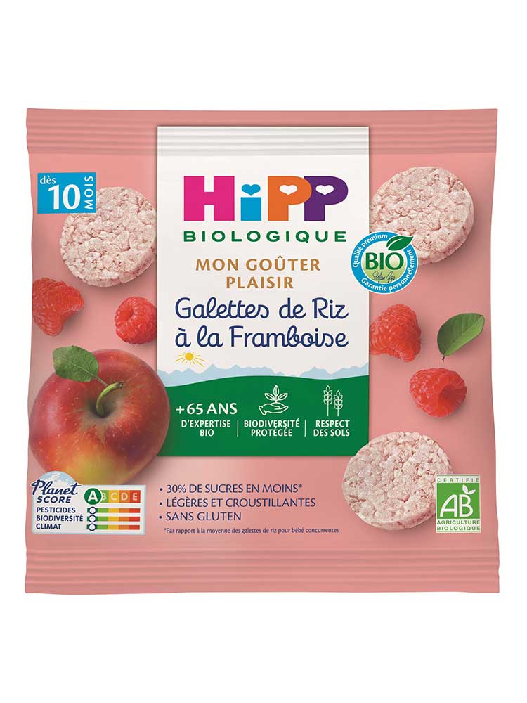 Hipp Galettes de Riz à la Framboise Sachet 30 g Dès 10 Mois